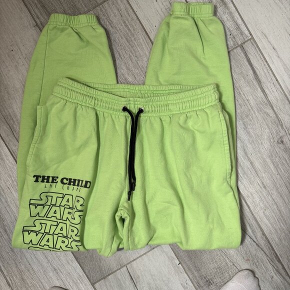 Star Wars "The Child" Baby‎ Yoda Green Fleece Jogger Pants M - Picture 5 of 7